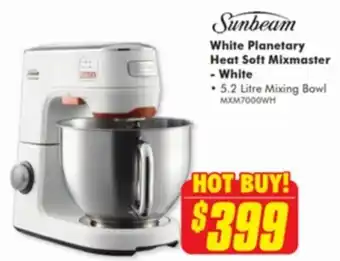 The Good Guys Sunbeam White Planetary Heat Soft Mixmaster - White offer