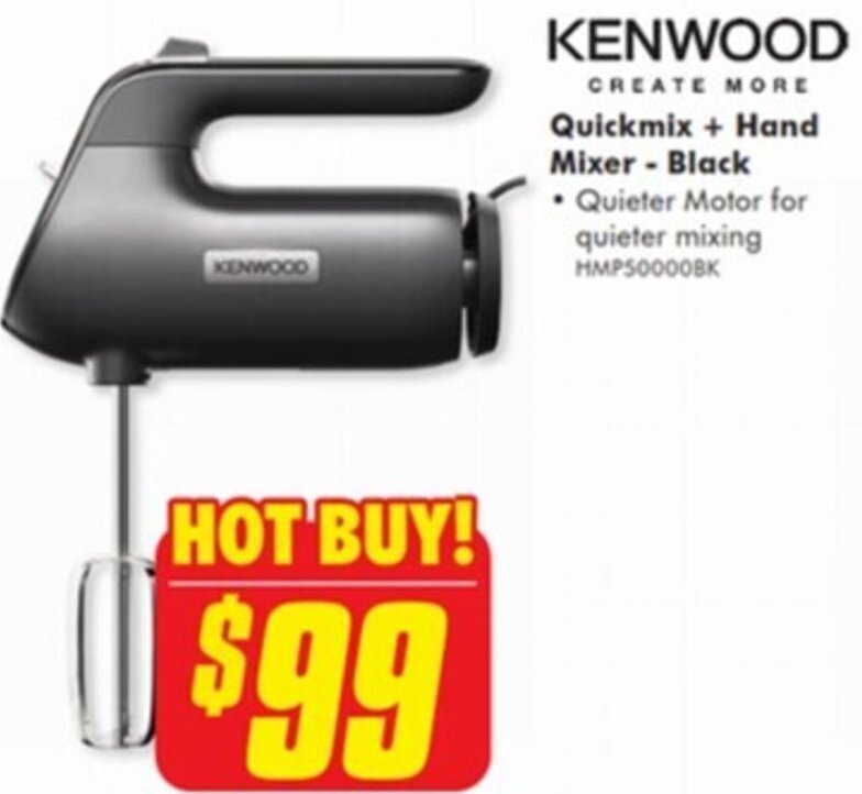 Kenwood Quickmix + Hand Mixer Black offer at The Good Guys
