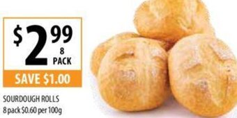 Supabarn Sourdough Rolls 8 Pack offer