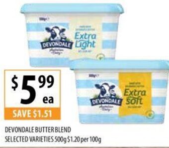 Supabarn Devondale Butter Blend Selected Varieties 500g offer