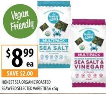 Supabarn Honest Sea Organic Roasted Seaweed Selected Varieties 6x5g offer