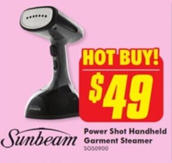 The Good Guys Sunbeam Power Shot Handheld Garment Steamer offer