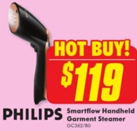 Philips Smartflow Handheld Garment Steamer offer at The Good Guys