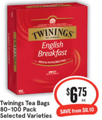 Twinings Tea Bags 80-100 Pack