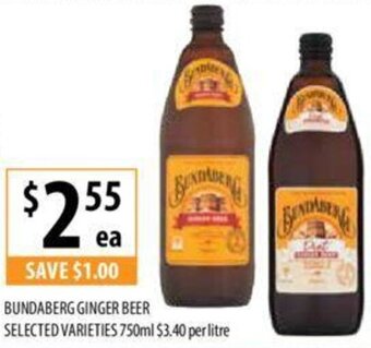 Supabarn Bundaberg Ginger Beer Selected Varieties 750ml offer