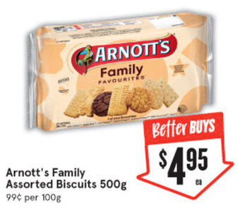 IGA Arnott's Family Assorted Biscuits 500g offer