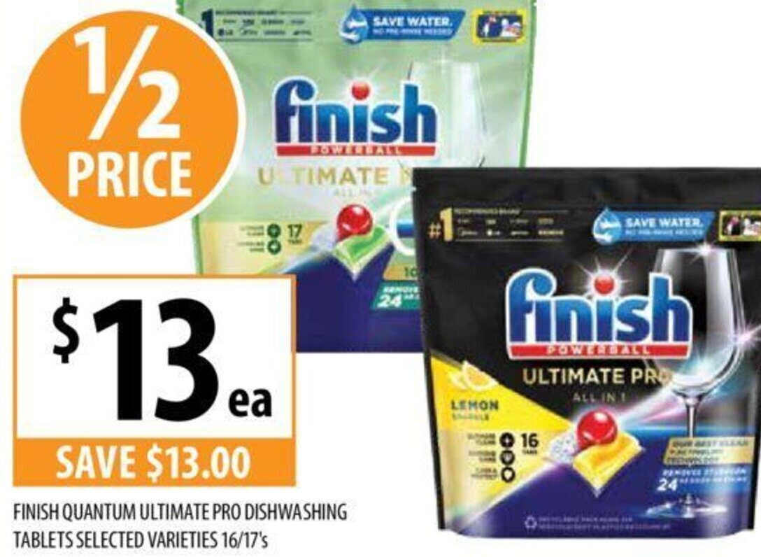 Finish Quantum Ultimate Pro Dishwashing Tablets Selected Varieties 16/17