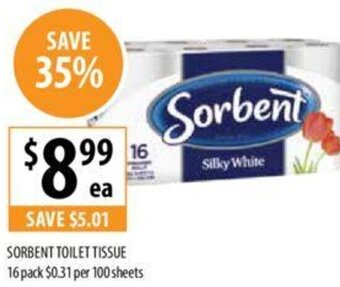 Supabarn Sorbent Toilet Tissue 16 Pack offer