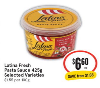 IGA Latina Fresh Pasta Sauce 425g offer