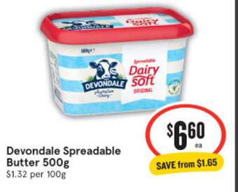 Devondale Spreadable Butter 500g