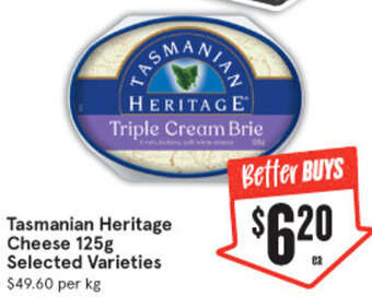 IGA Tasmanian Heritage Cheese 125g offer