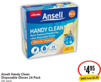 IGA Ansell Handy Clean Disposable Gloves 24 Pack offer