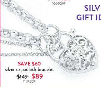 Goldmark silver cz padlock bracelet offer