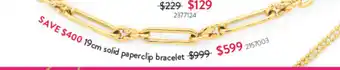 Goldmark 19cm solid paperclip bracelet 2157003 offer