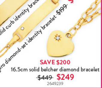 Goldmark 16.5cm solid belcher diamond bracelet offer
