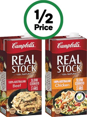 Woolworths Campbell’s real stock 1 litre offer