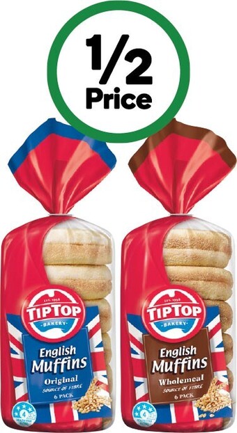 Tip top english muffin varieties pk 6
