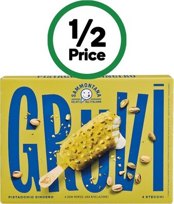 Woolworths Sammontana gruvi ice-cream sticks 300ml pk 4 – from the freezer offer