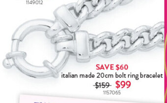 Goldmark italian made 20cm bolt ring bracelet offer