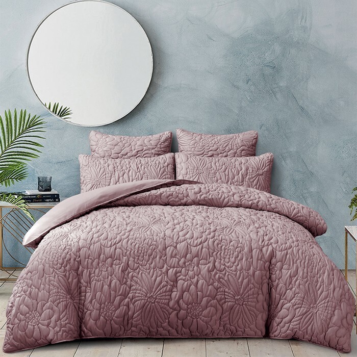 Koo Joanie Floral Quilted Quilt Cover Set offer at Spotlight