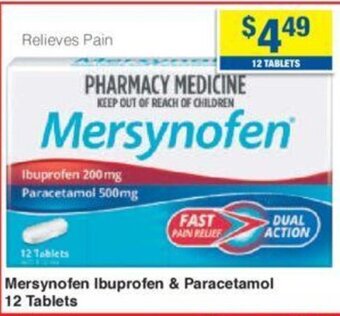 My Chemist Mersynofen Ibuprofen & Paracetamol 12 Tablets offer