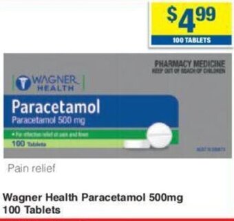 My Chemist Wagner Health Paracetamol 500mg 100 Tablets offer