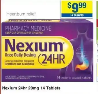 My Chemist Nexium 24hr 20mg 14 Tablets offer