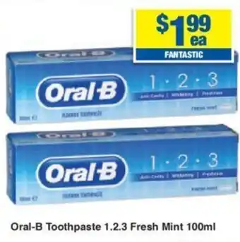 Oral-B Toothpaste 1.2.3 Fresh Mint 100ml