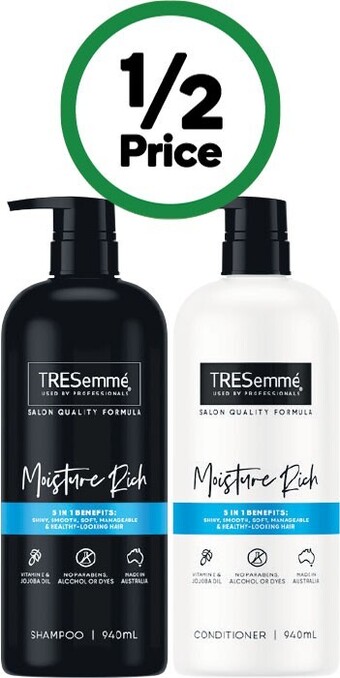 Woolworths Tresemme shampoo or conditioner 940ml offer