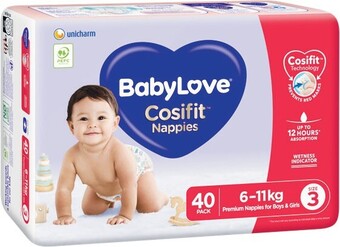 Woolworths Babylove bulk nappies pk 26-48 offer
