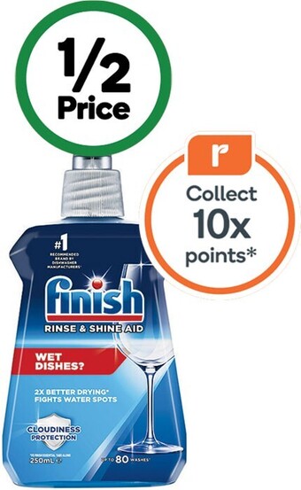 Woolworths Finish dishwasher rinse aid 250ml offer