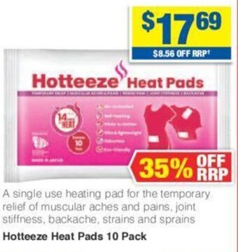 My Chemist Hotteeze Heat Pads 10 pack offer