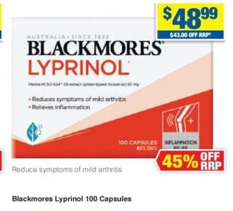 My Chemist Blackmores Lyprinol 100 Capsules offer