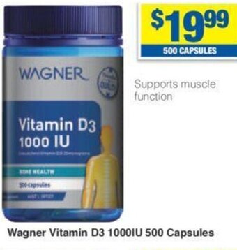 My Chemist Wagner Vitamin D3 1000IU 500 Capsules offer