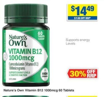 My Chemist Nature's Own Vitamin B12 1000mcg 60 Tablets offer
