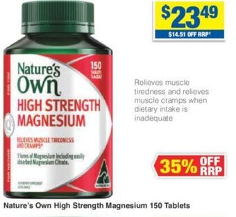 My Chemist Nature's Own High Strength Magnesium 150 Tablets offer