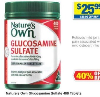 My Chemist Nature's Own Glucosamine Sulfate 400 Tablets offer