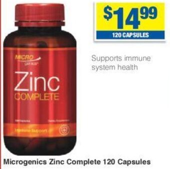 My Chemist Microgenics Zinc Complete 120 Capsules offer