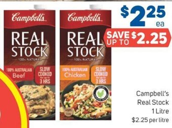 Foodland Campbell's Real Stock 1 Litre ` offer