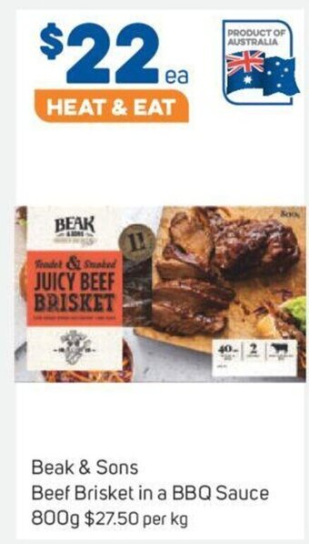 Foodland Beak & Sons Beef Brisket in a BBQ Sauce 800g offer