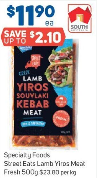 Foodland Specialty Foods Street Eats Lamb Yiros Meat Fresh 500g offer