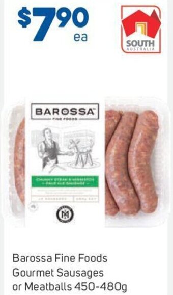 Foodland Barossa Fine Foods Gourmet Sausages or Meatballs 450-480g offer