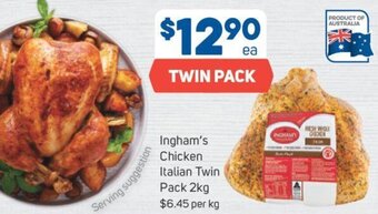 Foodland Ingham's Chicken Italian Twin Pack 2kg offer
