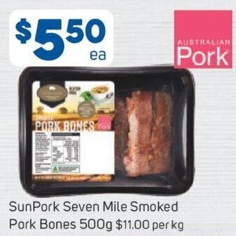 Foodland SunPork Seven Mile Smoked Pork Bones 500g offer