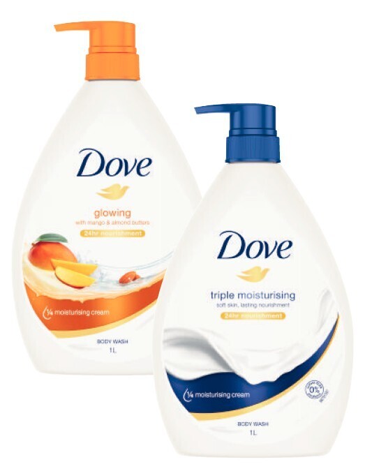 Dove body wash 1 litre offer at Coles