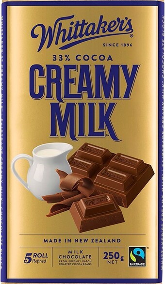 BIG W Whittaker's creamy milk chocolate block 250g offer