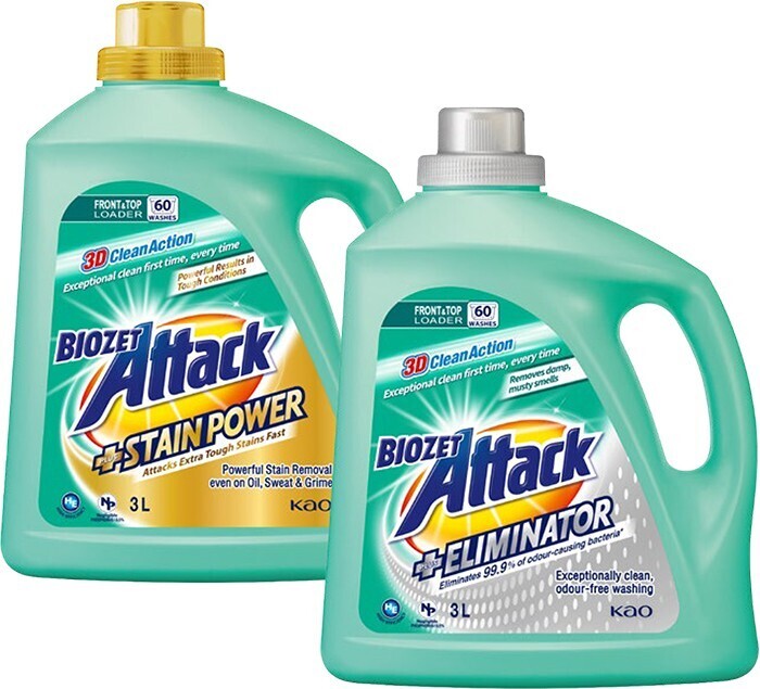 Biozet attack plus laundry liquid 3litre offer at BIG W