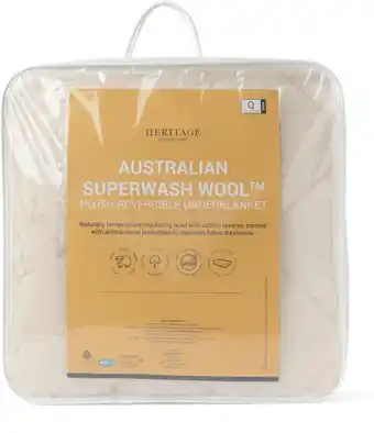 Myer Heritage wool reversible underblanket offer
