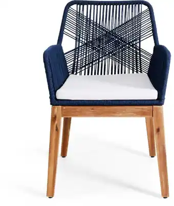 Heritage demi rope dining chair in blue^