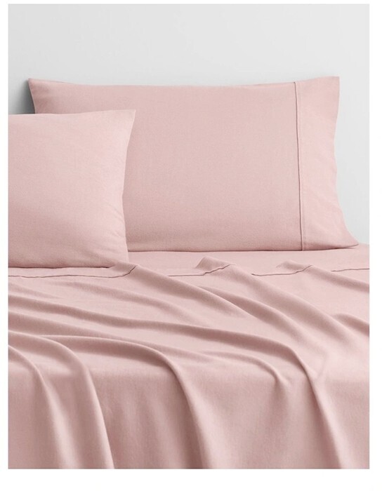 Sheridan plain dye flannelette sheet set 40cm depth in spiced bloom